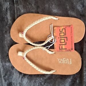 Flojos Leather Braided Flip Flops